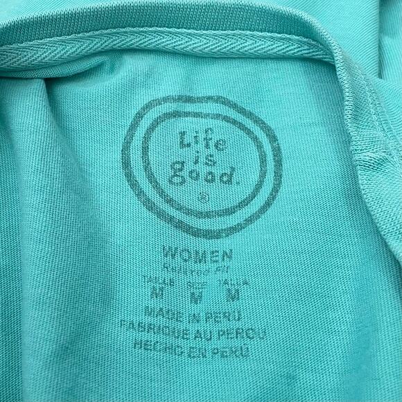 Life is Good Apple Tee Size Medium Blue T Shirt Teacher Homeschool Children - Picture 6 of 8